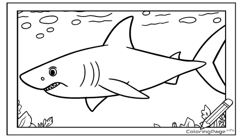 Online coloring page Fierce Shark
