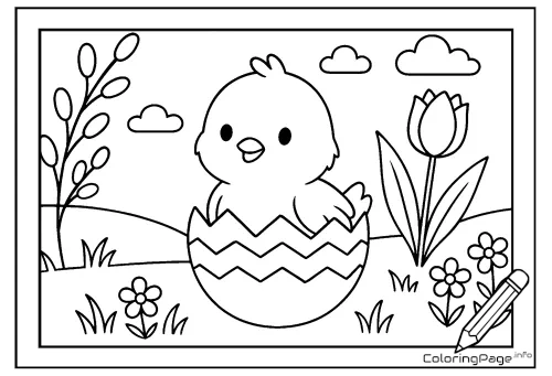 Online coloring page Easter Chick