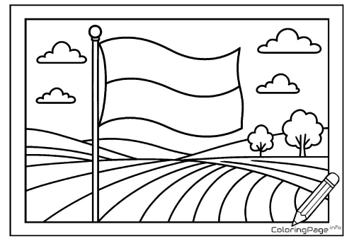 Online coloring page Polish Flag