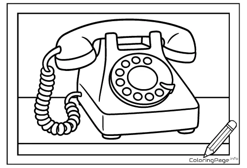 Online coloring page Landline Phone