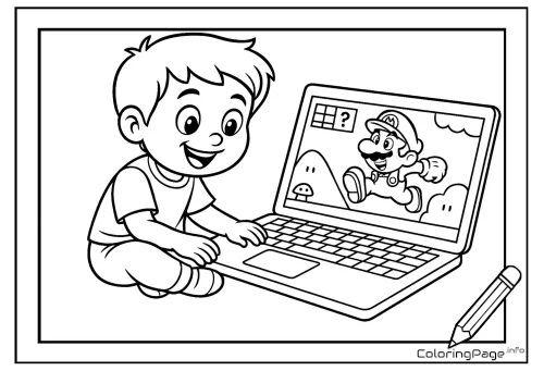 Online coloring page Mario Game