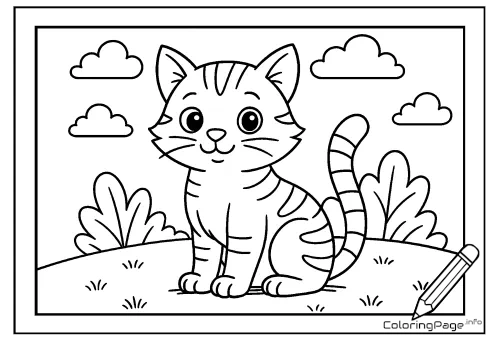 Online coloring page Cat Portrait