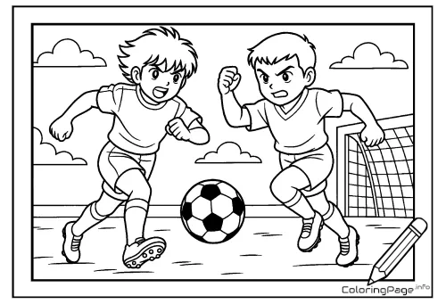 Online coloring page Soccer Showdown