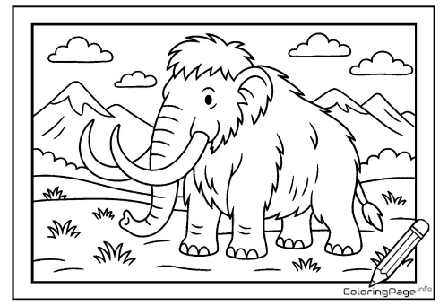 Online coloring page Woolly Mammoth