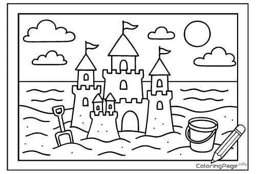 Online coloring page Sandcastle