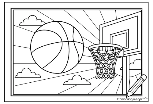 Online coloring page Basketball