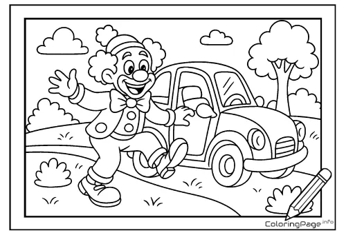 Online coloring page Clown in the Park