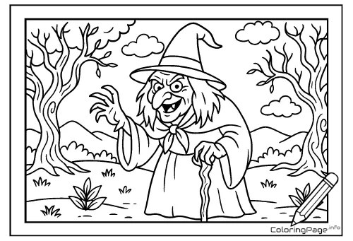 Online coloring page Scary Witch