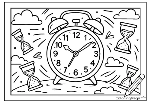 Online coloring page Passing Time