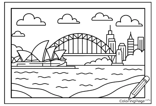 Online coloring page Sydney