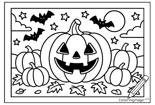 Online coloring page Halloween Symbols