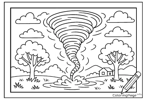 Online coloring page Tornado