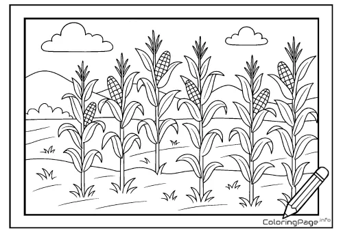 Online coloring page Cornfield