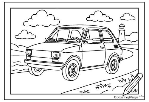 Online coloring page Fiat 126p