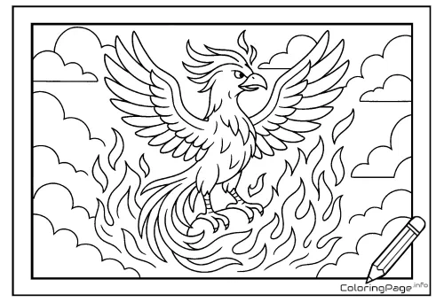 Online coloring page Phoenix