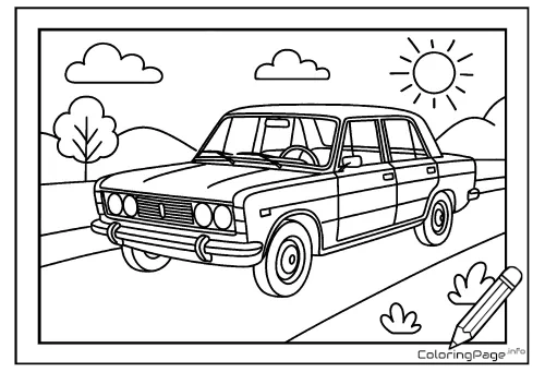 Online coloring page Fiat 125p