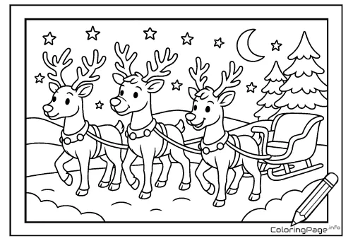 Online coloring page Reindeer Ready to Fly
