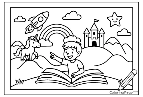 Online coloring page Power of Imagination