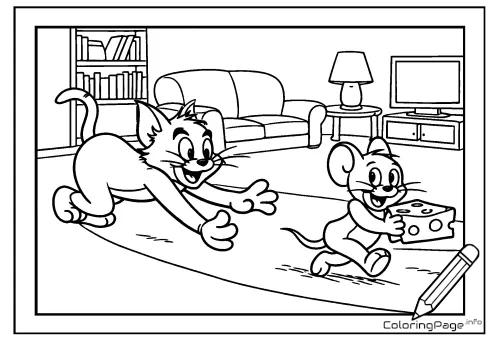 Online coloring page Tom and Jerry