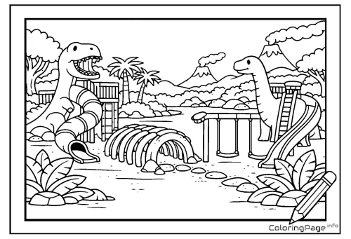 Online coloring page Dino Playground