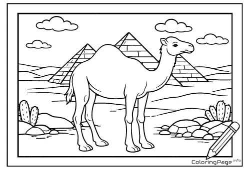 Online coloring page Dromedary