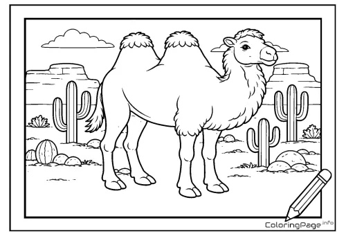 Online coloring page Bactrian Camel