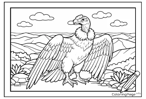 Online coloring page Condor