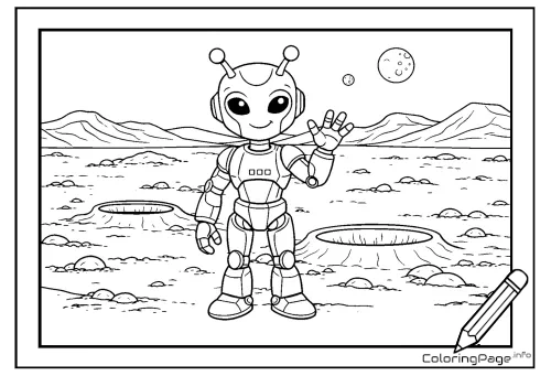 Online coloring page Alien