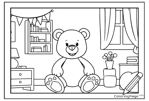 Online coloring page Teddy Bear
