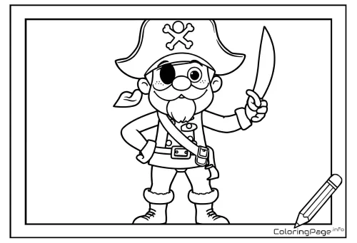 Online coloring page Cheerful Pirate