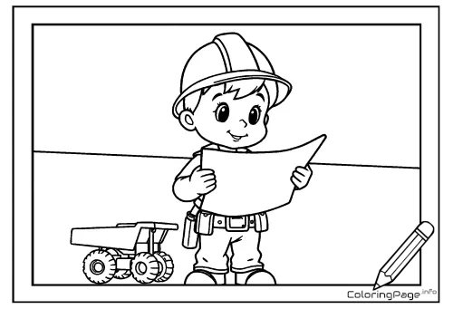 Online coloring page Construction Site