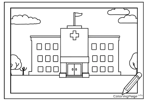 Online coloring page Hospital