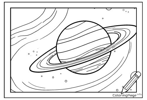 Online coloring page Saturn