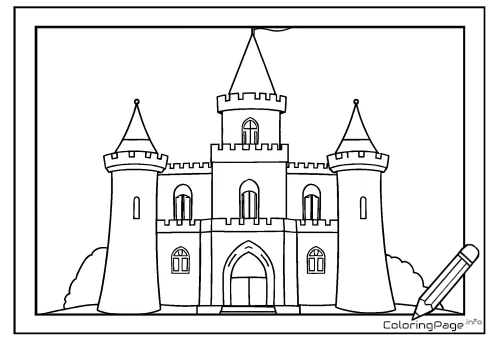 Online coloring page Castle on the Hill
