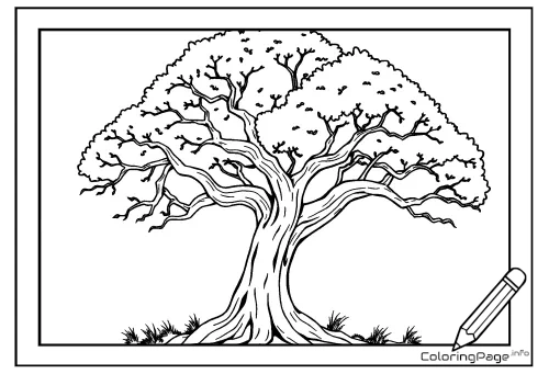 Online coloring page Tree in the Wasteland